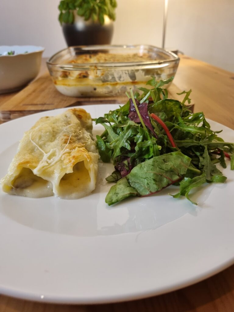 Creamy Leek and Mushroom Cannelloni