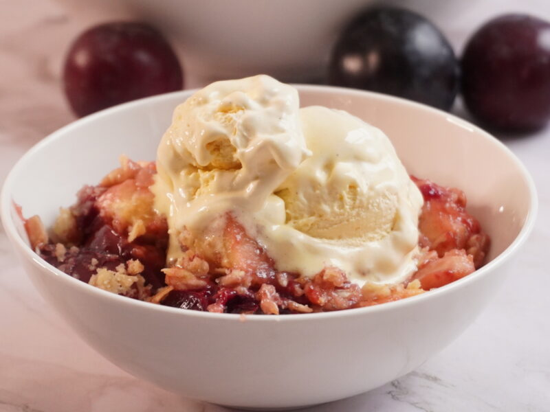 Plum and Apple Crumble